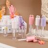 2.5ml Pink Heart-Shaped Lip Gloss Tube with Applicator Brush and Keychain – Empty Container for DIY Makeup