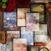 100 Pcs Vintage Flowers Pattern Material Paper DIY Decoration Scrapbook Background Paper for Junk Journal Craft Paper