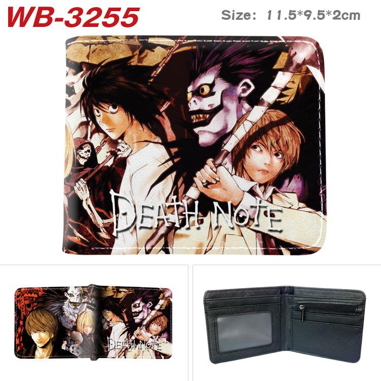 Death Note Portemonnee Anime Volledige Kleur Print Korte Dubbelgevouwen Kaarthouder Unisex Portemonneetje 1 stuks