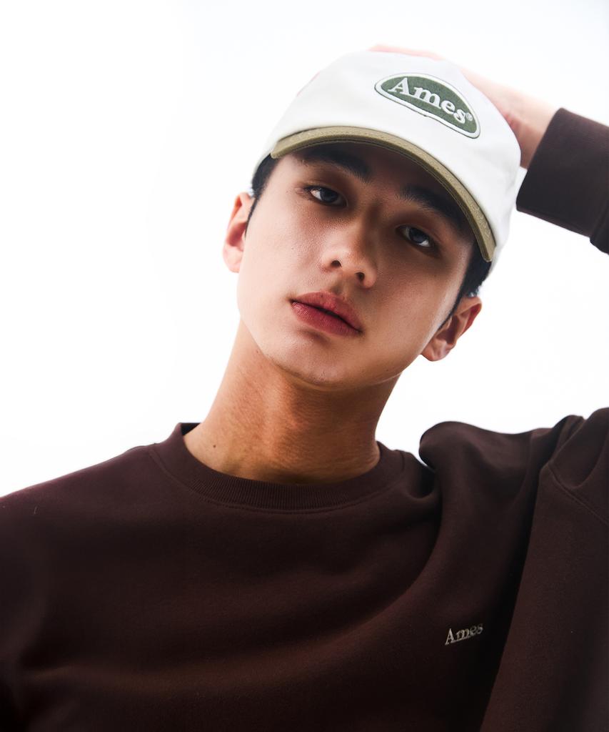 AMES-WORLDWIDE Symbol Logo Twotone Ball Cap Ivory