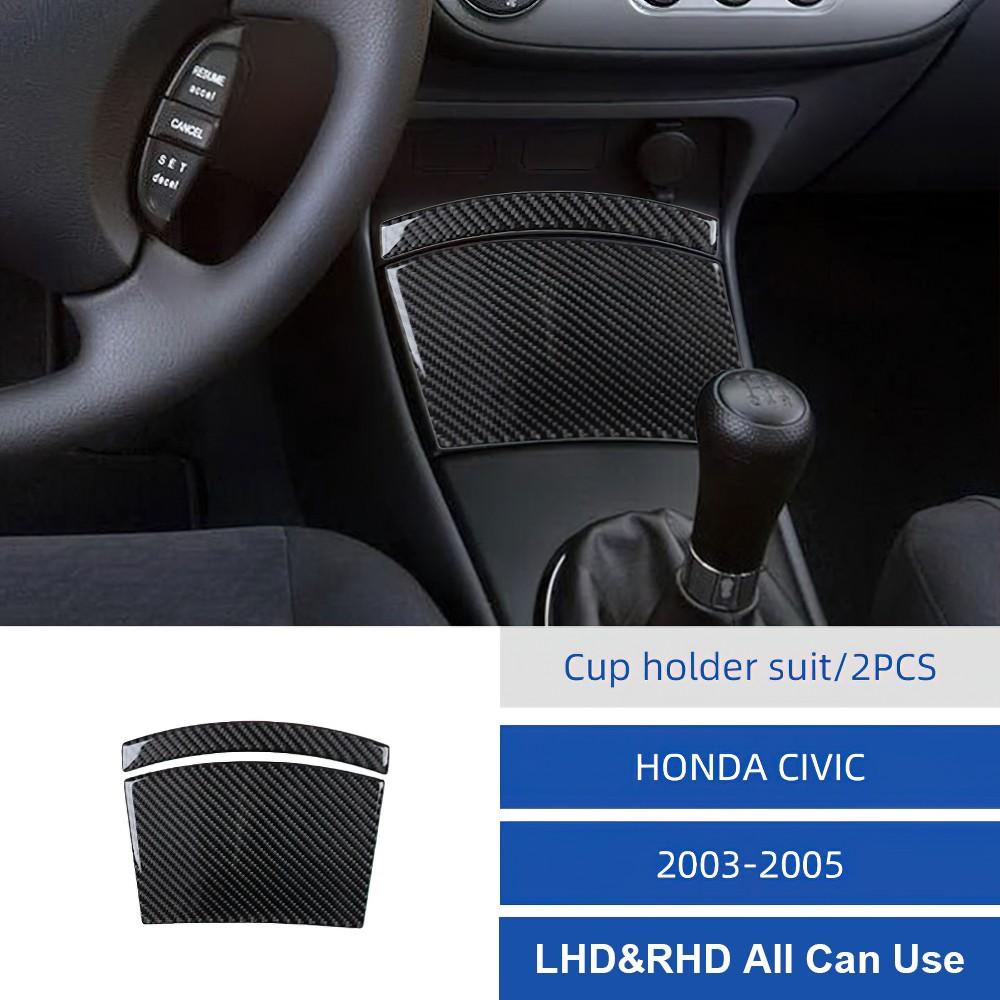 For Honda Civic 2003-2005 Car Gear Shift Panel Cover Real Carbon Fiber Interior Trim Auto Accessories ABS Coating Sticker