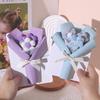 Creative Three-Dimensional Flower Bouquets, Greeting Cards, Handmade Cream Puffs, Valentine'S Day Knitted Flower Bouquets