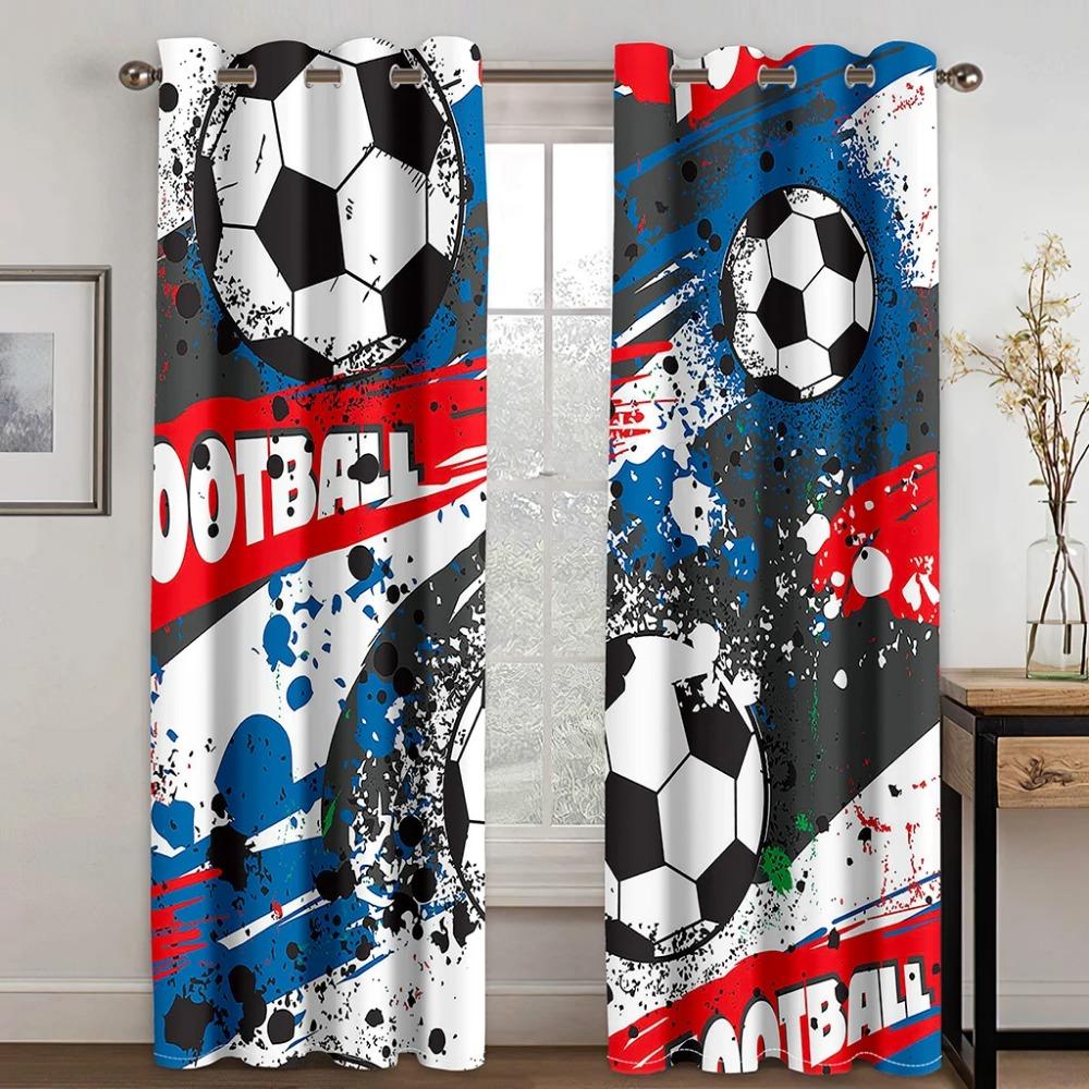 Football Soccer Field Sports Boy Free Delivery Drapes Great for Living Area Kids Bed Room Bathroom Kicthen Door Home Decoration