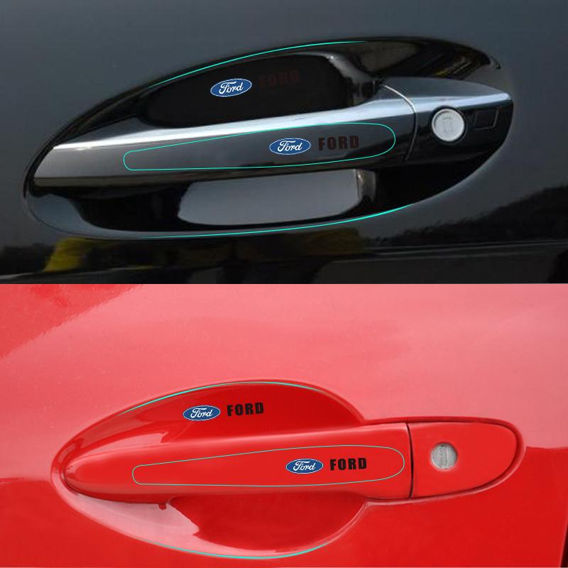 8Pcs Car Door H71 Handle Stickers Transparent Protector Film For Ford ST Line Focus Mustang Fiesta Puma Ranger Kuga MK7 MAX F150