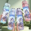 1PC Soft Pastel Owl Night Sky Print 750ml Color Plastic Sports Water Bottle Leakproof Flip Straw Lid Suitable for Sports Office Home Use