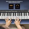 Portable 49 Keys Electronic Keyboard Hand Rolling Up Piano for Children Kids Beginners(White)