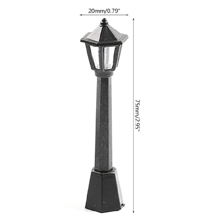 Model Railway Train Lamp 4pcs Post Lights for Doll House Fairy Garden Ornaments