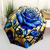 1pc Stained Glass Rose Automatic Folding Umbrella - 8-Rib Compact Travel Umbrella Durable & Portable for Outdoor Use, Perfect Gift for Birthdays098