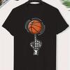 Basketball Baumwolle Jungen T-Shirt Lässig Leicht Bequem Kurzarm Oberteil Sommer Jugendbekleidung Weiß