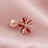 [Onm] Onm 14 Karat Gold Nadel Rote Kubikblume Roségold Piercing (S9594194)