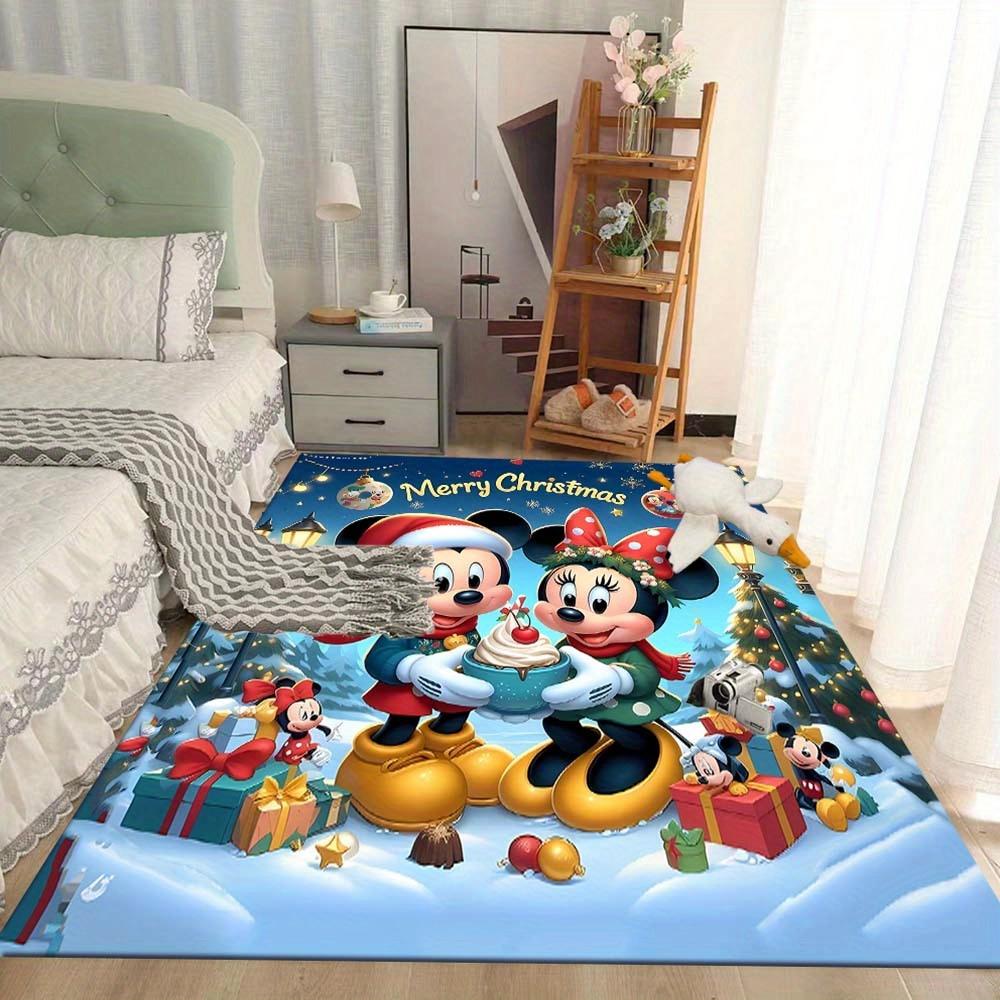 1pc Mickey Mouse Minnie Pattern Carpet Area Rug, Bedroom, and Playroom Durable, Stain-Resistant, and Easy To Clean, Living Room