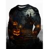 T-shirts à Manches Longues sur le Thème d'Halloween Imprimés en 3D Hauts de Mode pour Homme Vêtements Décontractés de Fête