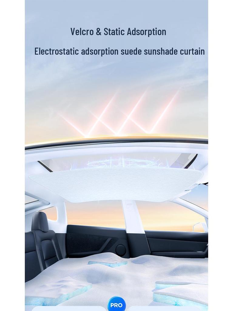 Nio EC6/EC7/ET5 Suede Velvet Electrostatic Car Sunroof Skylight Sunshade