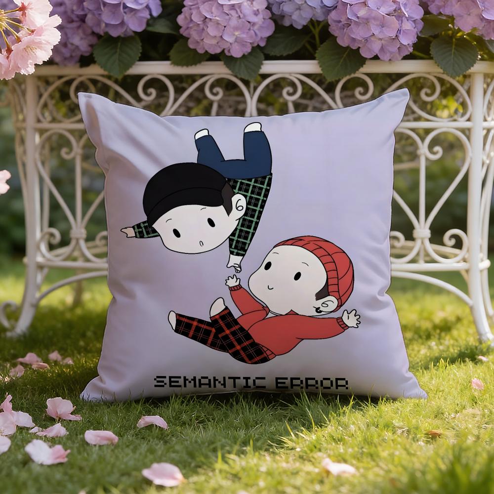 Semantic Korean TV Error Cushion Cover Home & Car Dual-Scene Pillow Cover: Reversible for Premium Comfort