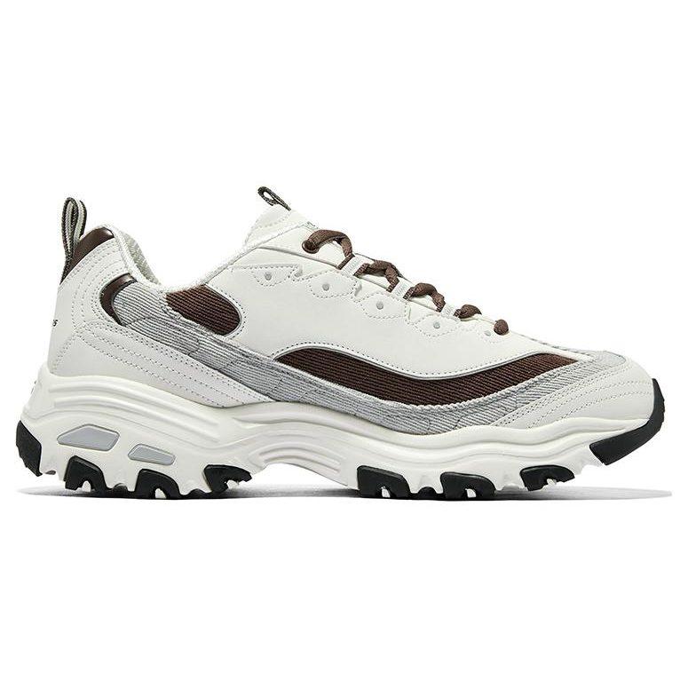 Skechers D'Lites 1.0 Low top Outdoor Shoes Men's White Brown Black 894282-OWBR