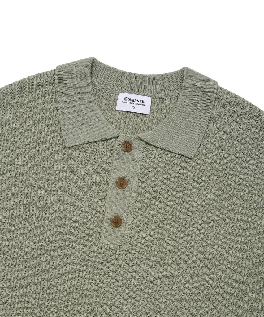 COVERNAT Crochet Collar Half Knit Khaki