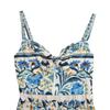 Damenmode, Sommer, Frühling, Blumenmuster, Druck, ärmellos, V-Ausschnitt, hohe Taille, Freizeitkleider