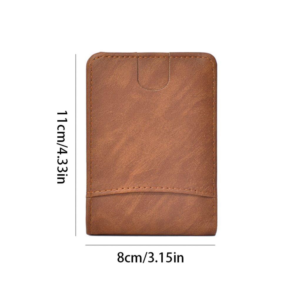 Portable Waterproof Short Folding Wallet Handheld Mini Pocket Money Purse Bag PU Leather Lightweight Men Card Holder Male