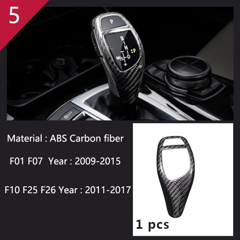 Carbon Fiber For BMW 5 7 Series F01 F10 F07 F25 F26 Accessories Control Gear Shift Panel Decorative Strip Cover Trim Car