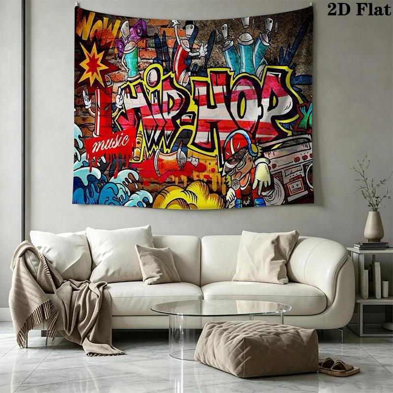 Hip Hop Wandteppich Ästhetisches Wandbehang Gedruckter Stoffdecke Dekorative Wandteppiche für Schlafzimmer Wohnzimmer Heimdekoration