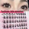 Yue Jiao Niang Sunflower Cartoon False Eyelashes - Single Cluster, Thin Black Stem, Internet Celebrity Style