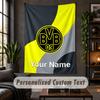 Arazzo da Parete Personalizzato, Testo Personalizzato Borussia Dortmund, Tessuto Morbido Arte da Parete per Decorazione Interna
