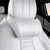 Leather Cover Car Seat Neck Pillow Breathable Fabric Auto Cervical Cushion Car Headrest Cushion