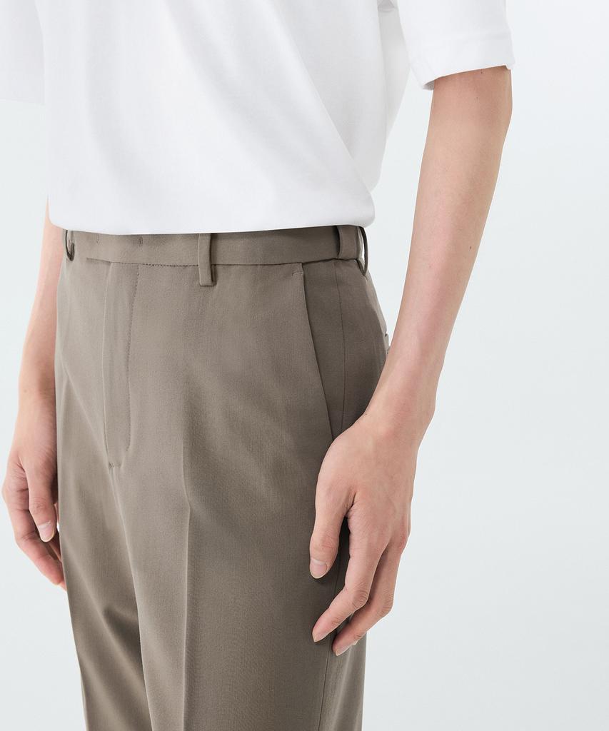 MUSINSA STANDARD Straight Hidden Banding Slacks [Dusty Beige]