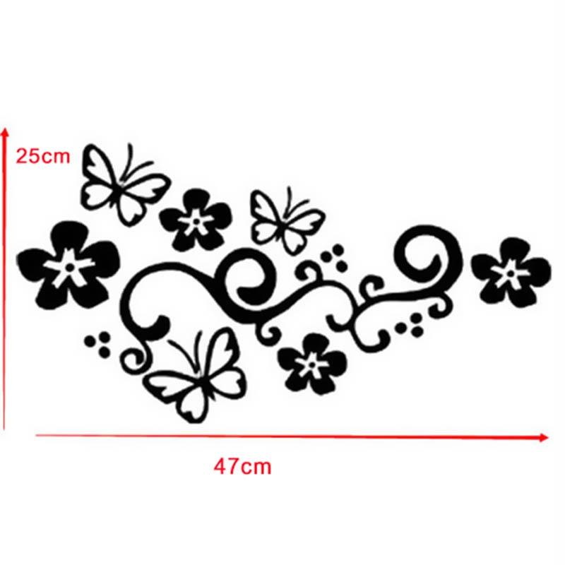 New 2x Butterfly Flower Vinyl Car Graphics Window Sticker Decal Decor