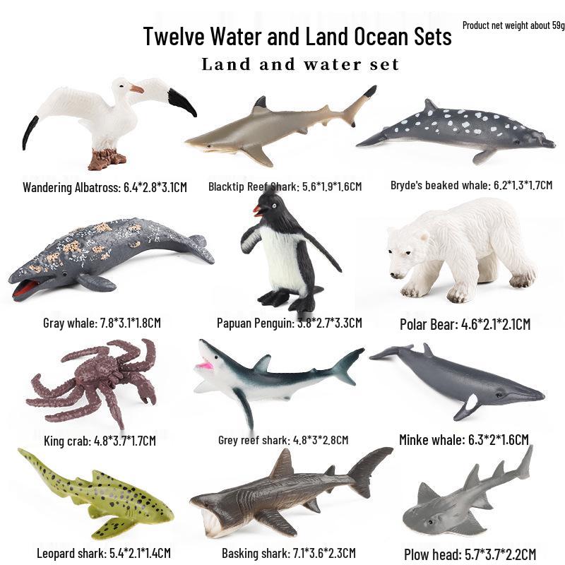 Ocean Crab Simulation Toy Set: Includes Hermit, Swimming, and Three-Spot Plastic Models