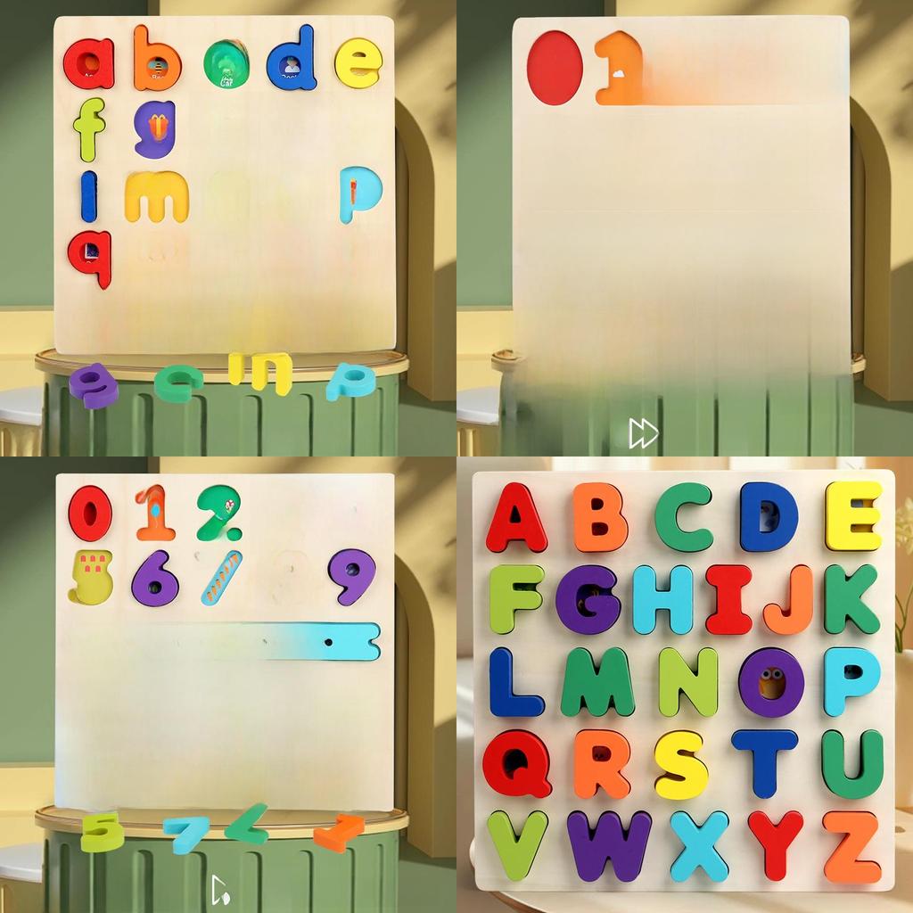 Bloques de Rompecabezas de Alfabeto de Madera Para Niños Juguete Educativo Con Forma DIY a Juego Para Aprendizaje Temprano