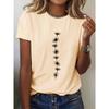 Summer Round Neck Simple Flower Pattern 3D Print Top Fashionable Casual Short Sleeved Women's T-shirts