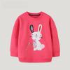 Autumn Girls Rabbit Embroidered Sweatshirt: European-American Style Casual Baby Long Sleeve Pullover
