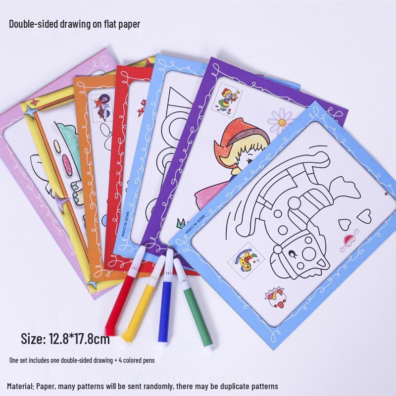 Children's Watercolor Pens & Coloring Book Set: 8 Colors, Ideal for Kindergarten Prizes and Doodling