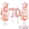 25pcs Rose Gold Mixed Balloons 10 15 16 18  20 21 25 30 35 40 50th Birthday Party Decorations  Woman Birthday Anniversary Decor