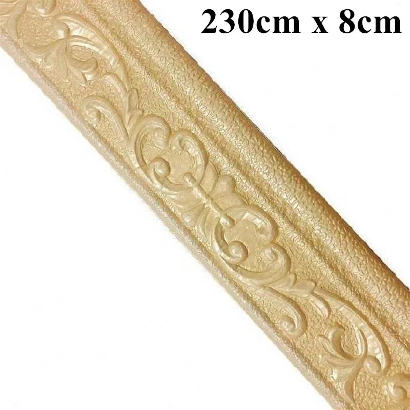 3D Foam Wall Stickers Self Adhesive Waterproof Baseboard Wallpaper Border Wall Sticker Living Room Bedroom Home Decorations