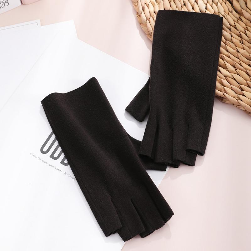 Halfvinger thermische handschoenen, warmteopslag Duitse fluwelen winddichte handschoenen, flexibele schrijfhandschoenen, schattige koudebestendige handschoenen voor meisjes