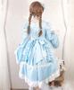 Fishtail Lolita Dress with Maid [Milky Time] Hemline, 2-Way (Blue)