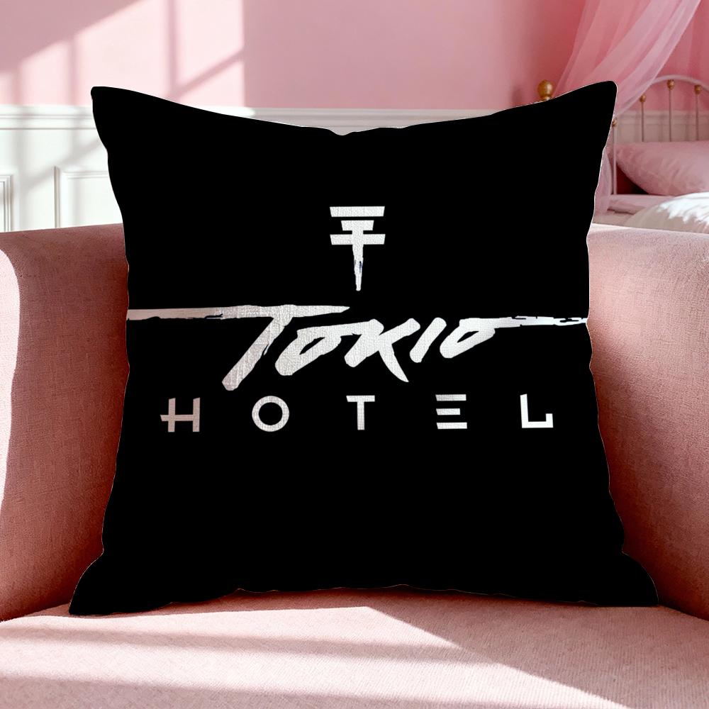 Band T-Tokio Hotel Cushion Cover Breathable Linen Pillowcase Summer Odorless Eco-Friendly Invisible Zipper Washable