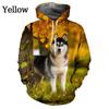 Nya 3D-tryckta Husky-hundhuvtröjor Män Djurgrafik Fritidshuvtröjor Mode Långärmade Sweatshirts Kvinnor Barnkläder