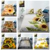 3D Printing Sunflower Bedding Women and Girls Flower Down Duvet Cover and Pillowcase 2/3pc King Queen Bed Full Size Duvet Cover Gift