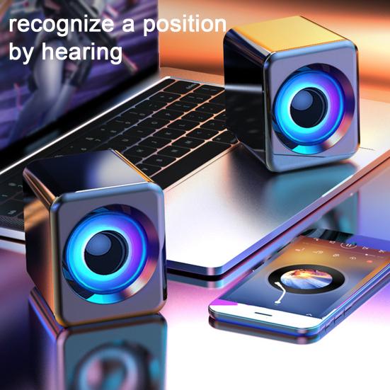 1 Pair Computer Speaker Subwoofer USB Bluetooth-compatible Wired Portable Mini Speaker No Delay Stereo Sound Loudspeaker PC Computer Laptop Notebook