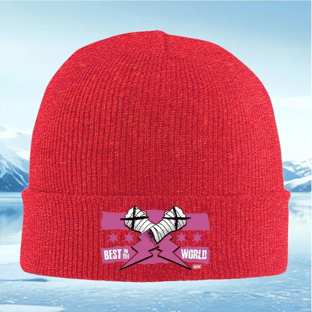 Bandage crossstarsAEW graphic design Unisex Women Unisex Knitted Hat Beanie Pullover Cap Winter Thermal Warm Christmas Outdoor Cy