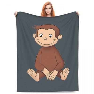 Curious George Blanket Fleece Sofa Throw Blanket Warm Throw Blankets for Couch Bedding Office Throws Bedspread Quilt