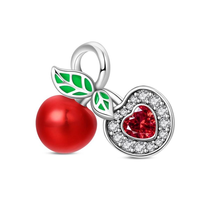 925 Silver Color Strawberry Cherry Avocado Fruit Charms Beads Fit Qikaola 925 Bracelets Fine DIY Birthday Jewelry