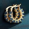 Exquisite Zirkon-Inlay-Kreis-Creolen für Damen, Verlobungsbankett Tägliches Tragen Modeschmuck, Funkelndes Geschenk für Sie
