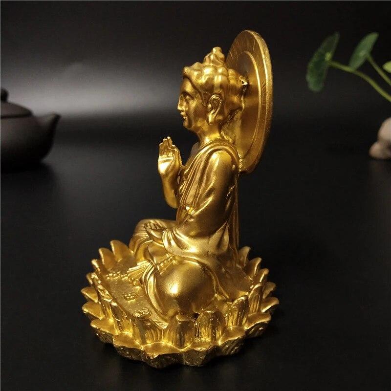 Golden Buddha Statue Hindu God Sculpture Figurines Ornaments Resin Craft Lucky Gifts Wealth For Home Decoration Buddha Statues