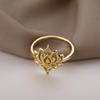 Stainless Steel Lotus Ring For Women Men Finger Ring Vintage Gold Color Wedding Couple Rings Jewelry Anniversary Gifts