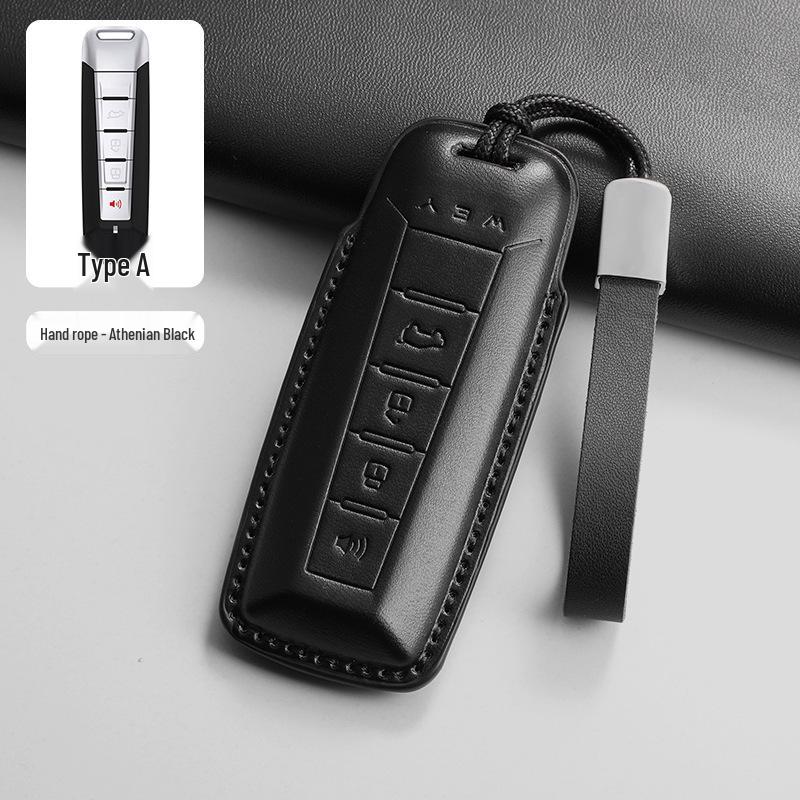 Great Wall Wey Blue Mountain 3D PU Leather Key Pouch with Car Remote Key Buckle