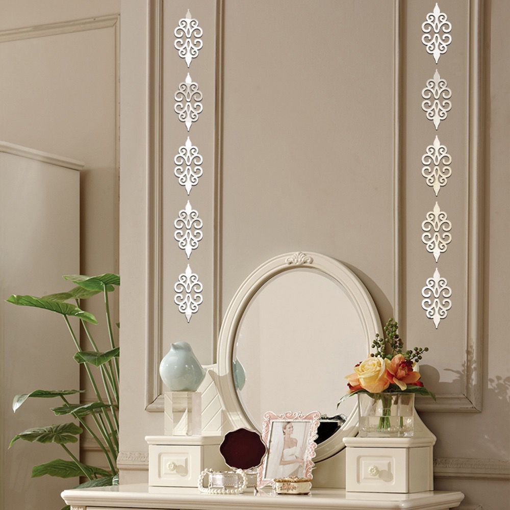 Embellishment Porch Ornament Home Decor Flower Shape Decal Mirror Wall Stickers 3D Floral Mural
